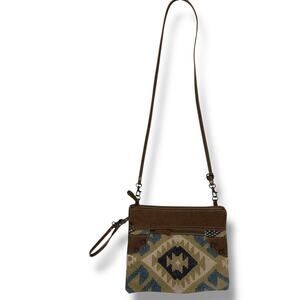 Myra Bag Aztec Southwestern Crossbody Purse Faux Leather Adjustable Strap 9x11
